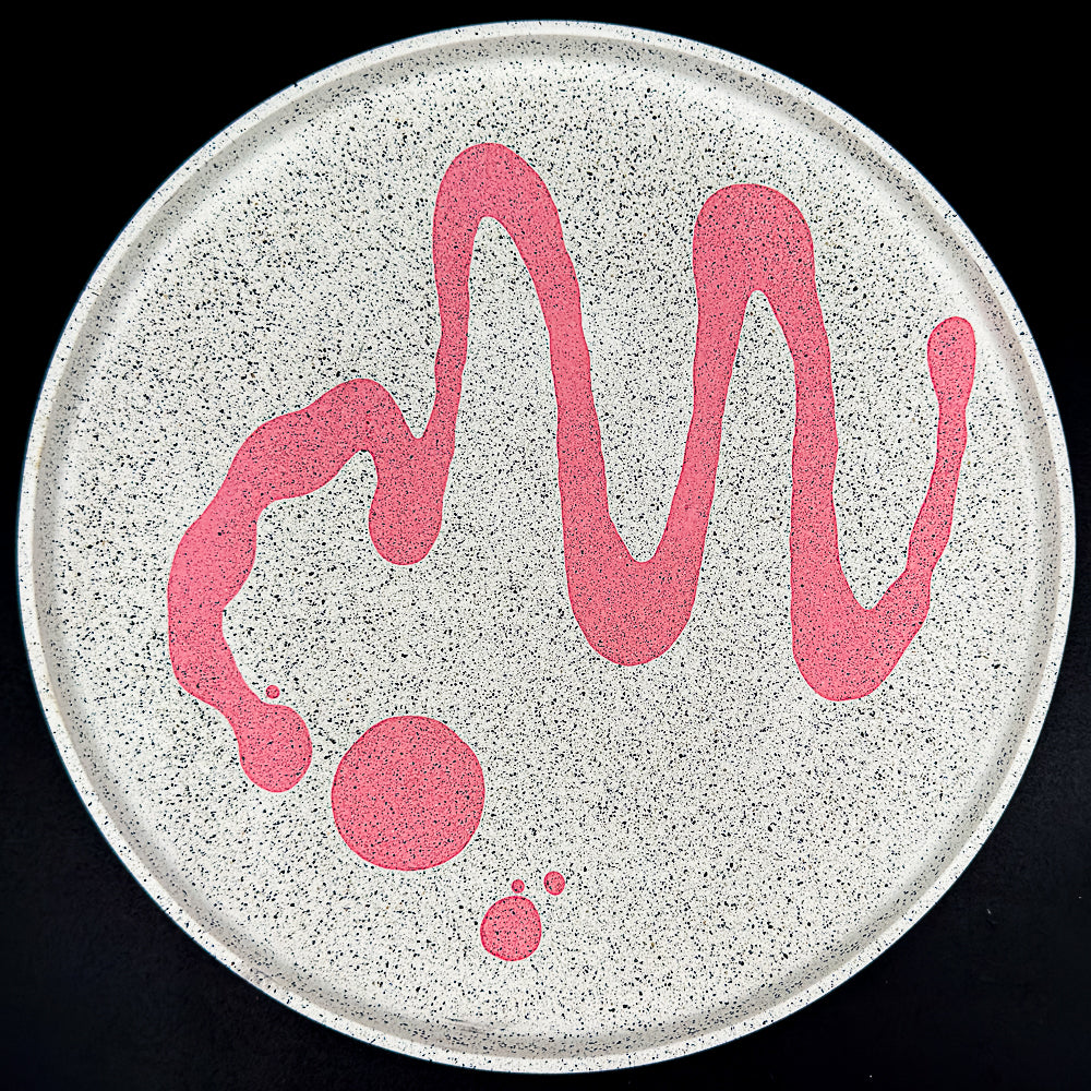 Svuotatasche pietra bianco con decoro rosa