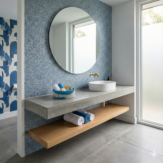 Zigozago Fluo azzurro e bianco