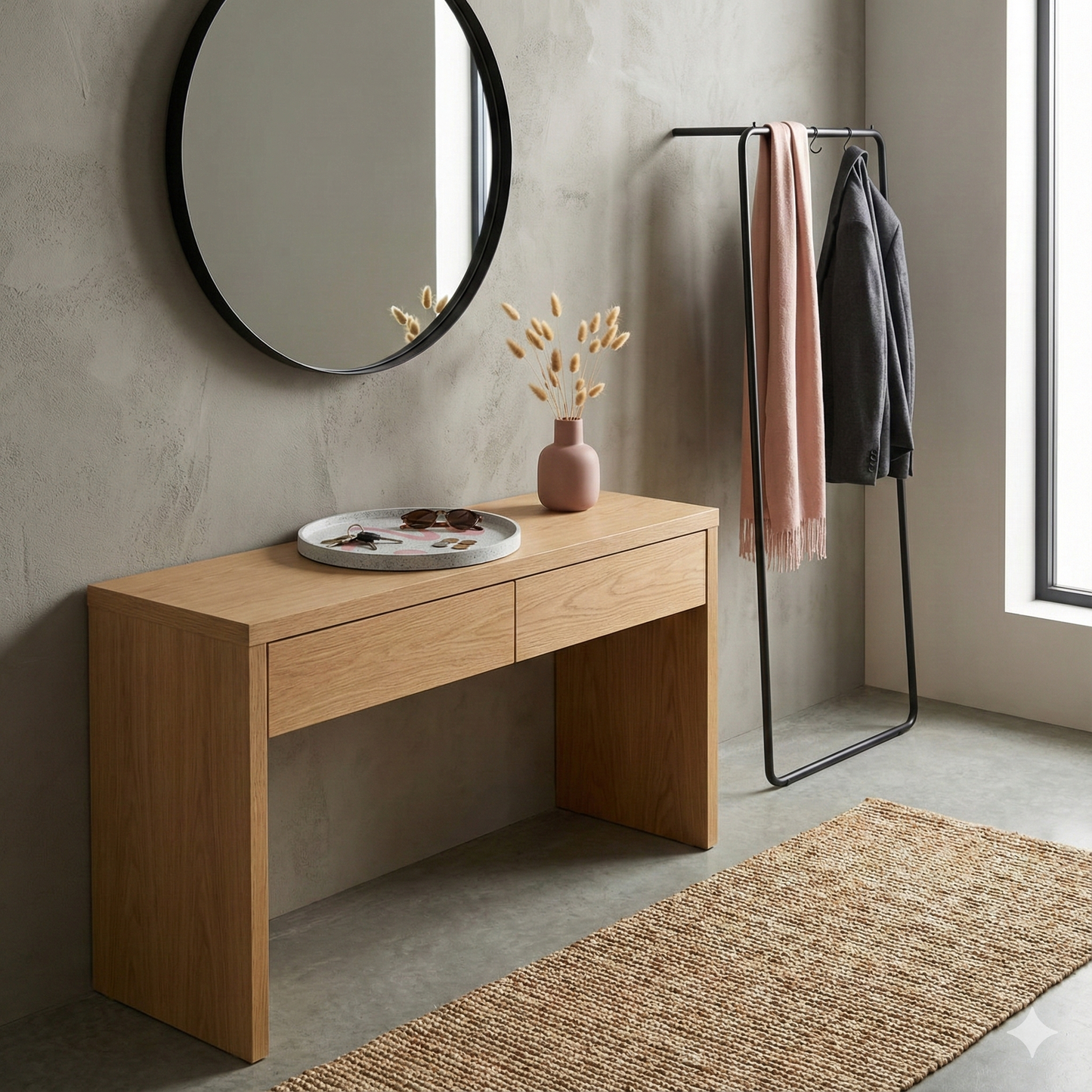 Svuotatasche pietra bianco con decoro rosa